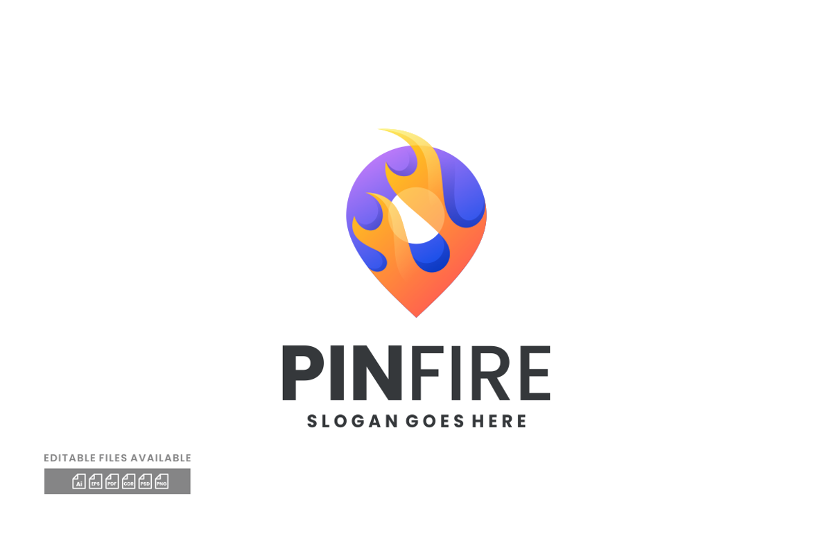 Pin  Fire Gradient Colorful Logo, a Branding & Logo Template by ivan_artnivora