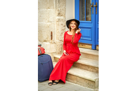 Portrait of tourist young caucasian, a Person Photo by okskukuruza