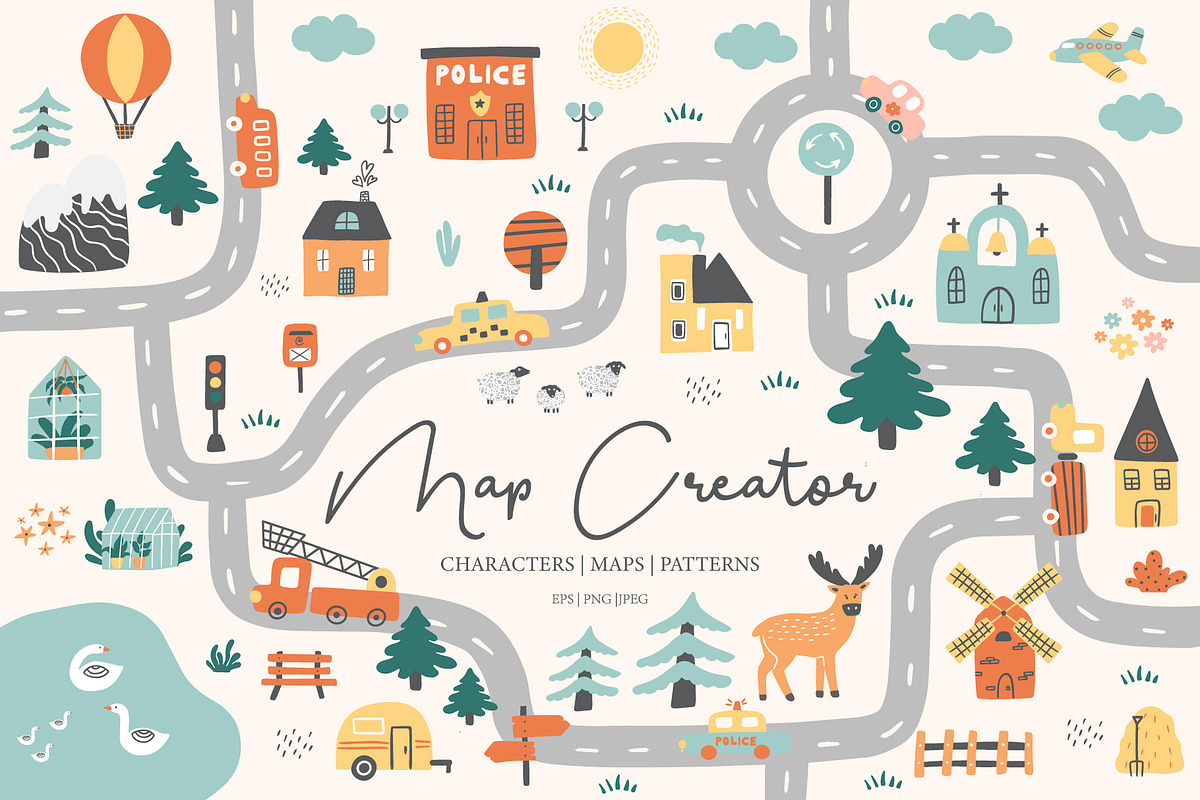 Children's map creator, an Animal Illustration by Alona Savchuk (Photo 1 of 21)