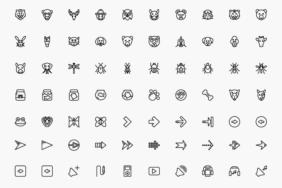 1,200 Awesome Strokeicon Set