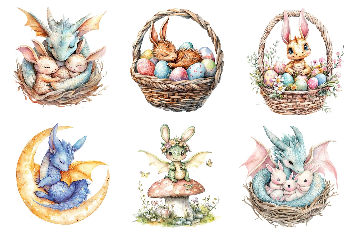 Baby Dragon Sublimation Clipart, an Illustration by CreationArt (Photo 5 of 5)