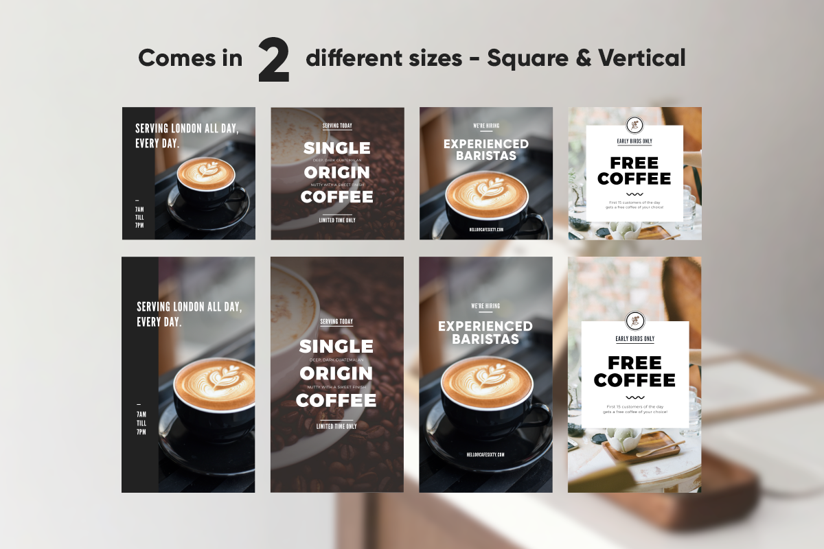 Cafe Edition Social Media Kit, a Social Media Template by TypeFairy (Photo 3 of 4)