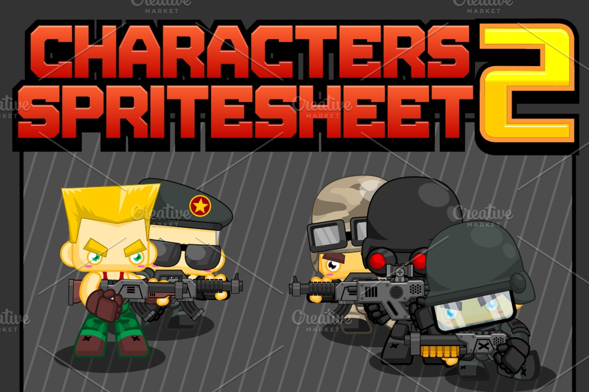 Characters Spritesheet, a Texture Illustration by pzUH (Photo 1 of 4)
