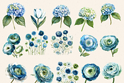 BLUE WHITE HYDRANGEA WEDDING PNG, a Decorative Illustration by Daring Digies (Thumbnail 3 of 10)