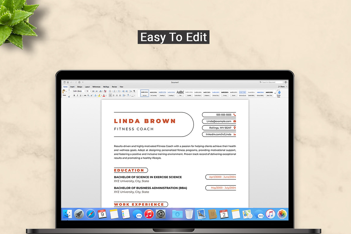 Fitness Coach Resume Template, a Resume Template by ResumeInventor (Photo 5 of 9)