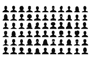 People avatars silhouettes. Front, an Object Illustration by LadadikArt