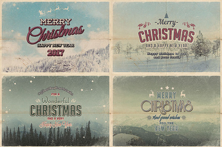 Vintage Christmas Cards, a Card Template by Imagination Area