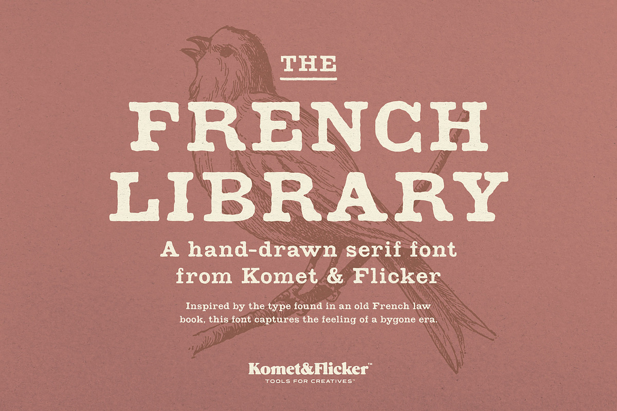 The French Library, a Serif Font by Komet & Flicker (Photo 1 of 14)