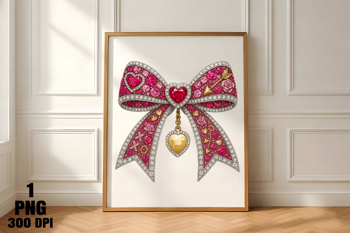 Rhinestone Valentines Bow Png, an Illustration by Daily.Designs (Photo 3 of 5)