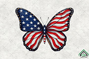 Brushstroke Patriotic Butterfly Png, an Illustration by Craft Nest (Thumbnail 2 of 6)
