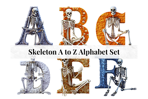 Halloween Skeleton Alphabet Letters