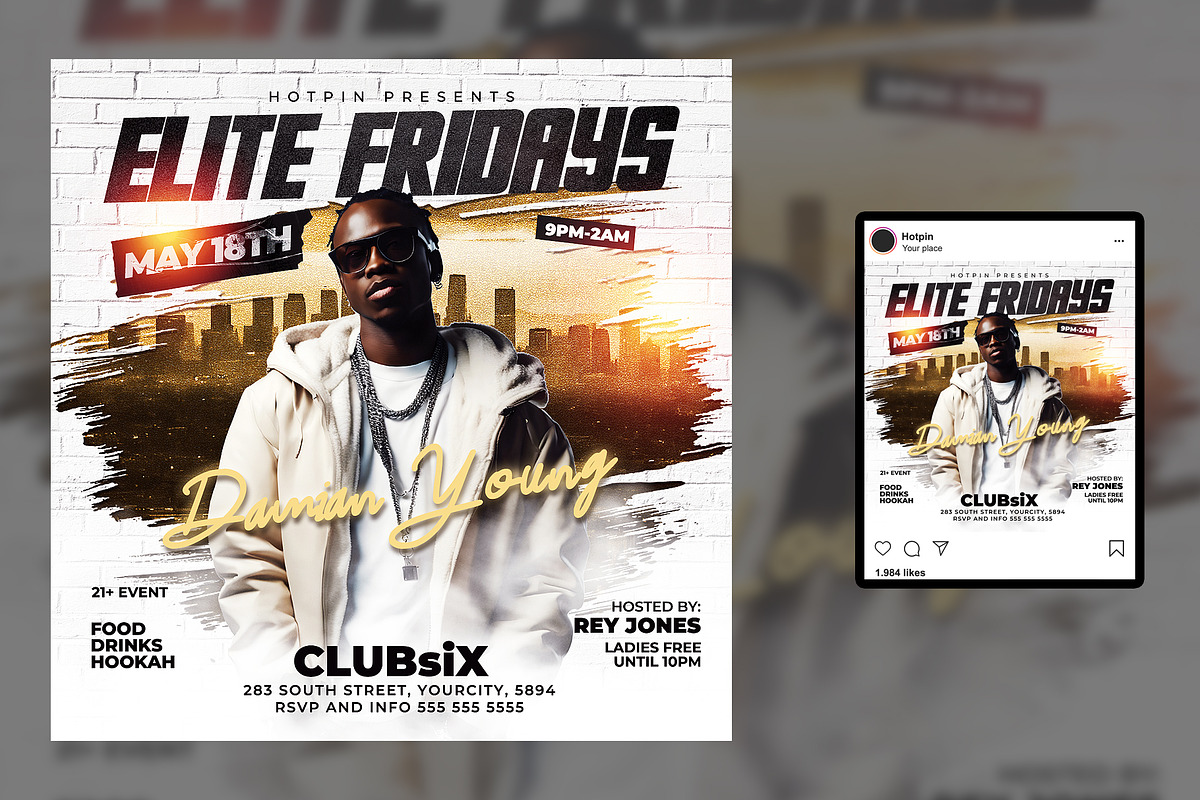 Dj Party Flyer Template, a Flyer Template by Hotpin (Photo 2 of 2)