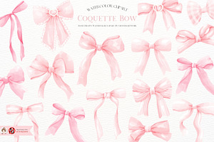 Pink Coquette Ribbon Clipart, an Object Illustration by Chonnieartwork