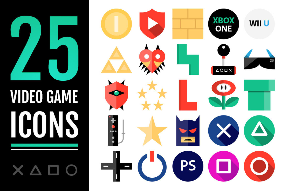 25 Video Game Icons, an Icon by Designs By Alfredo