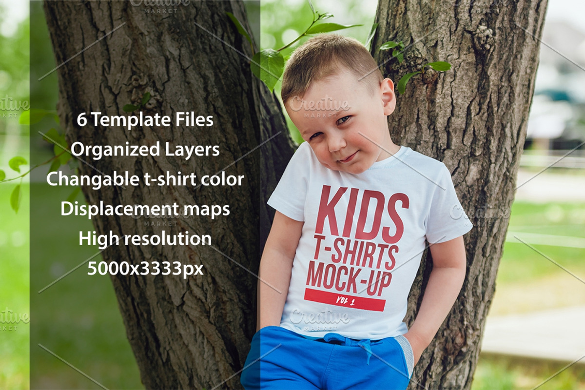 Kids T-Shirt Mock-Up Vol 1, a Shirt Mockup by Freeman Studio (Photo 3 of 10)