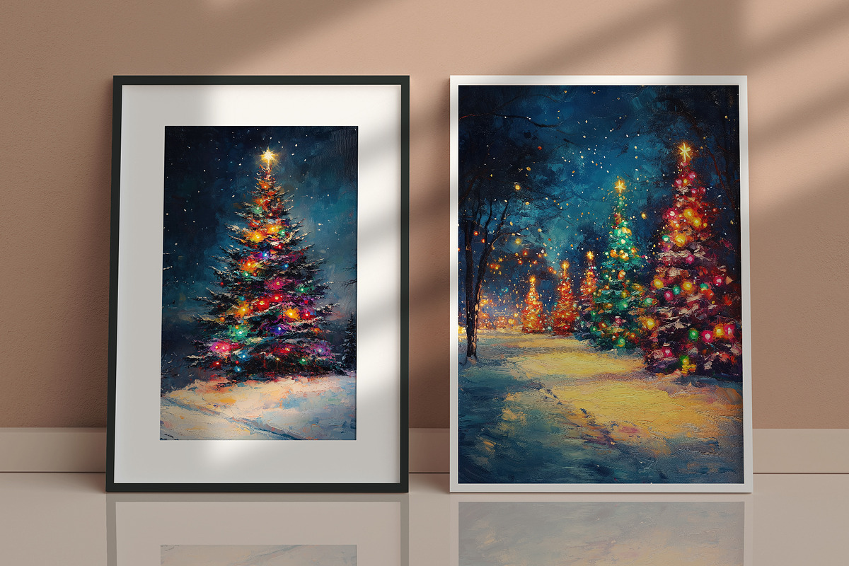Christmas Tree Night Illustration, a Decorative Illustration by Housui Patterns (Photo 8 of 9)
