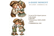 Romantic Daisy Couple Clipart JPG, a Person Illustration by Memories By Lea (Thumbnail 2 of 19)