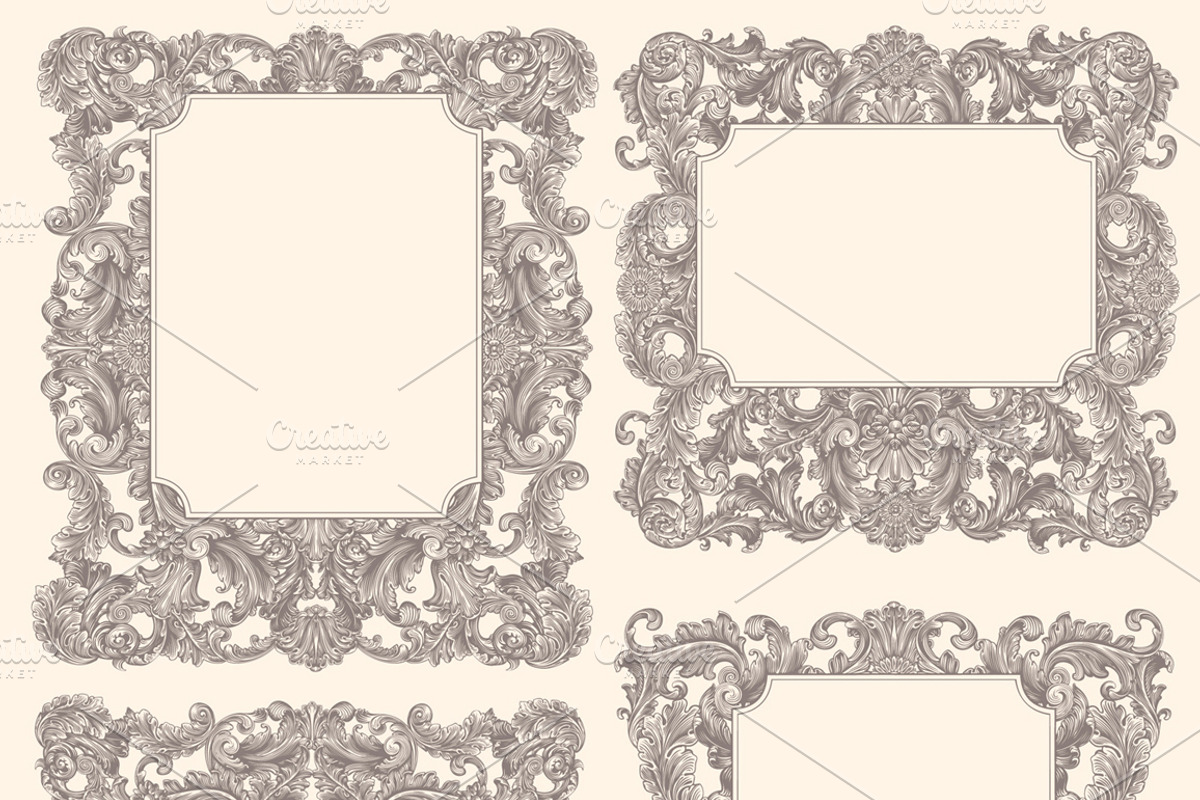 Collection vintage engraved frames., a Decorative Illustration by Vector Engraving (Photo 4 of 31)