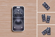 iPhone 16 Clay Mockup, an iPhone Mockup by swsi-studio (Thumbnail 1 of 5)