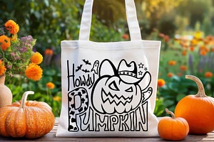 Halloween Pumpkin Cowboy Howdy SVG