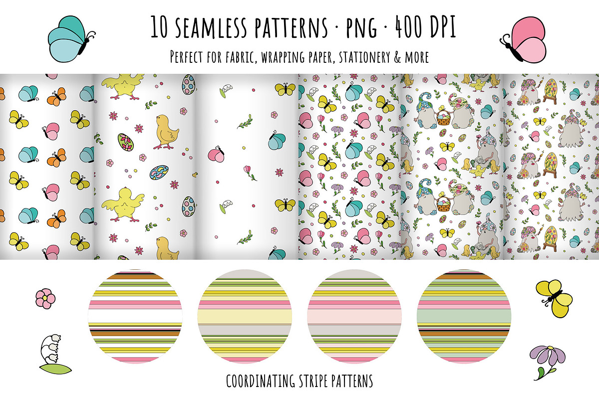 Easter Gnomes Clipart & Patterns, an Object Graphic by bubbled-rabbit (Photo 3 of 8)