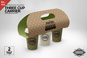 Three Cup Paper Carrier Mockup, a Cups & Container Mockup by INCDesign (Thumbnail 1 of 12)
