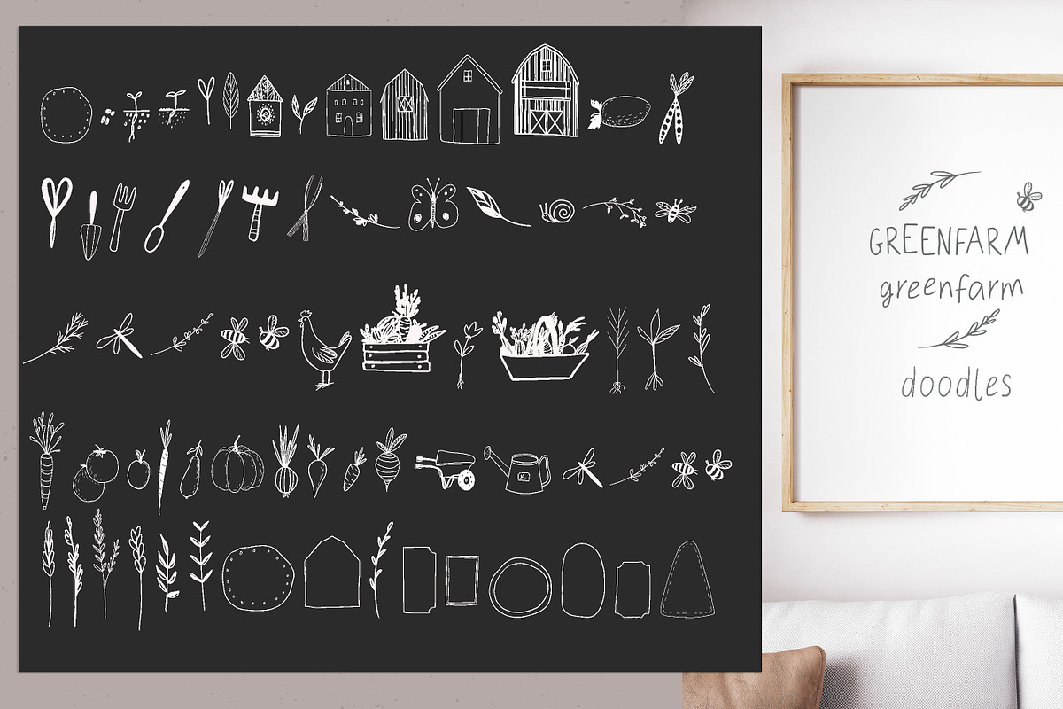 Greenfarm Rustic Font Logos Doodles preview 7