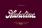 Nicholine - Vintage Retro Font, a Script Font by Subectype Studio (Thumbnail 1 of 15)
