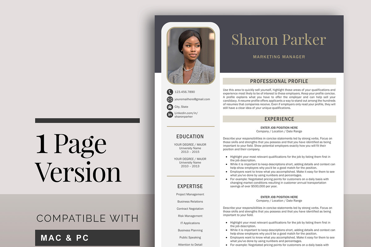 Resume Template + Cover Letter CV, a Resume Template by Klamp Studio (Photo 2 of 8)