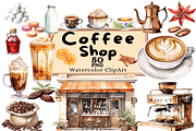 The Coffee Shop Collection Clipart, a Food Illustration by Watercolor Digital (Thumbnail 1 of 9)