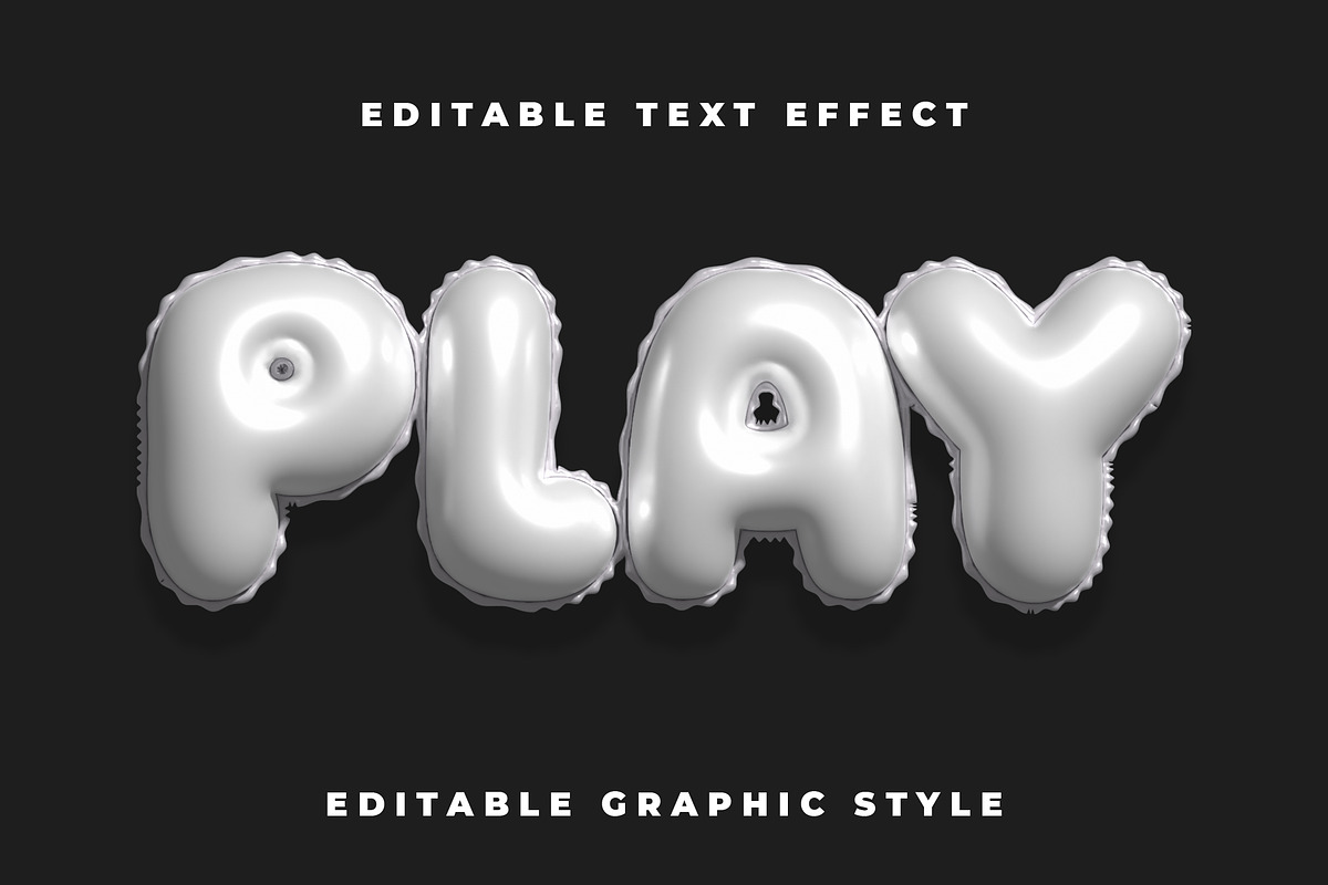 Silver Balloon Text Effect preview 3