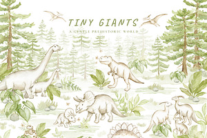 Watercolor Dinosaur Collection