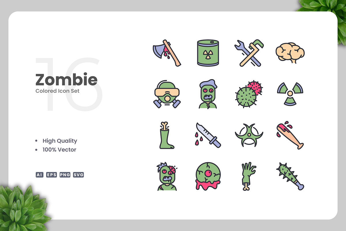 Zombie Colored Icons, an Icon by Upnowgraphic