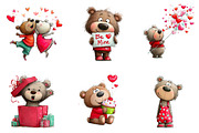 Valentines Teddy Bear Clipart, an Illustration by CreationArt (Thumbnail 2 of 5)