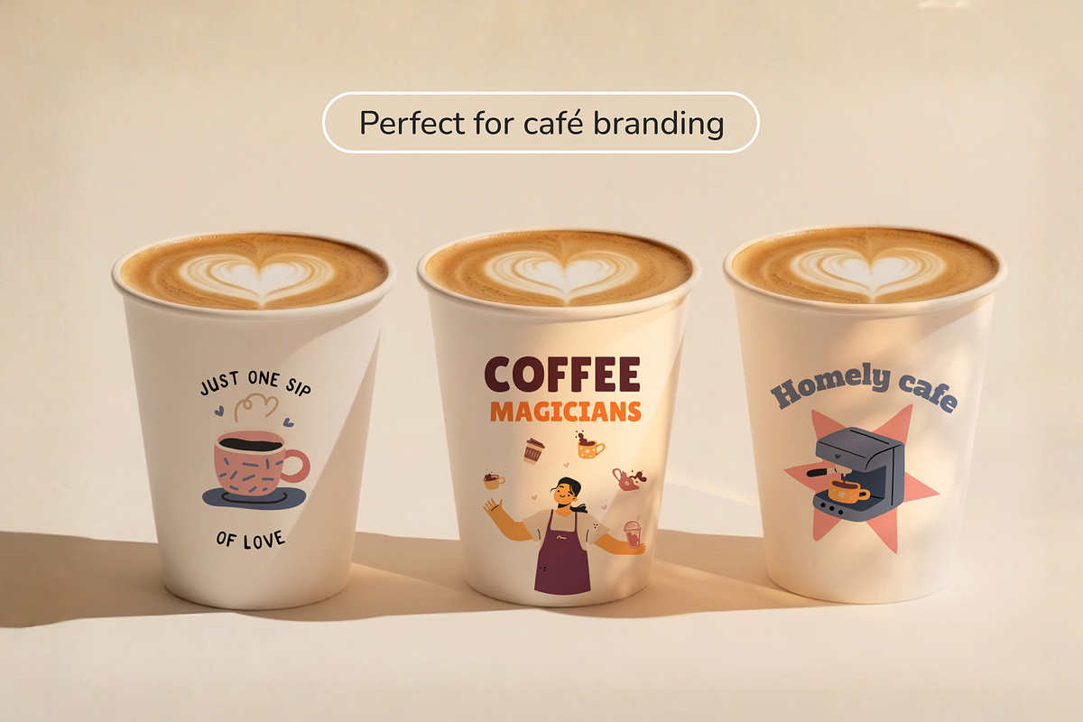Coffee Shop Hand Drawn Clipart, a Decorative Illustration by Heartwarming Art (Photo 9 of 9)