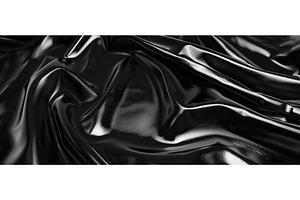 Shiny Black Wrinkled Faux Leather, a Background Photo by piter.goskov