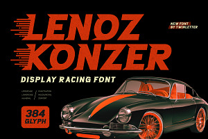 Lenozkonser - Display Racing Font, a Serif Font by twinstd
