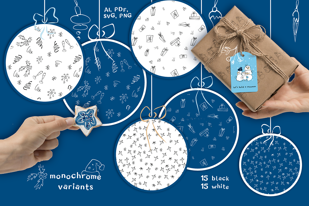 Christmas Doodle Bundle, a Seasonal Illustration by lokfrid (Photo 7 of 9)