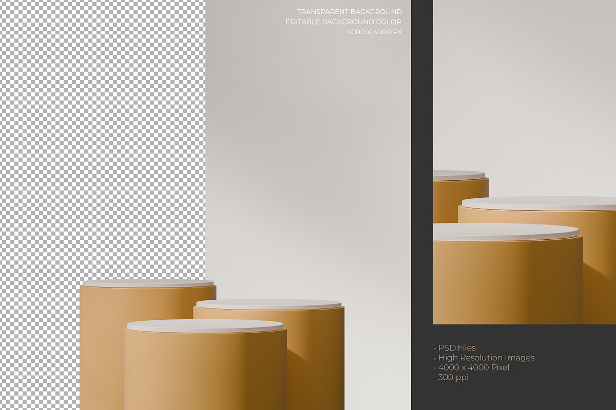 5 Podium with Transparent Background, a Background Graphic by faustudio (Photo 5 of 7)