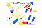 6 World Science Day Illustration, a Technology Illustration by denayunebgt (Thumbnail 3 of 3)