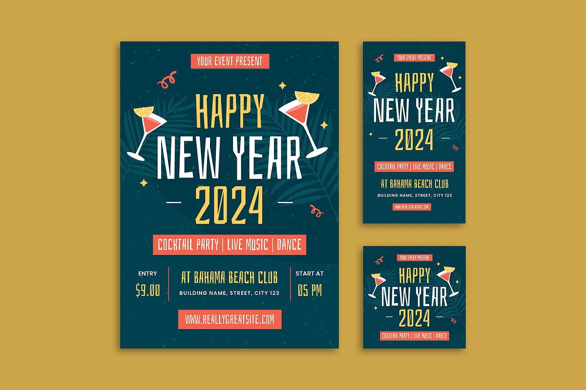 Happy New Year Party - Flyer, a Flyer Template by Haidezign