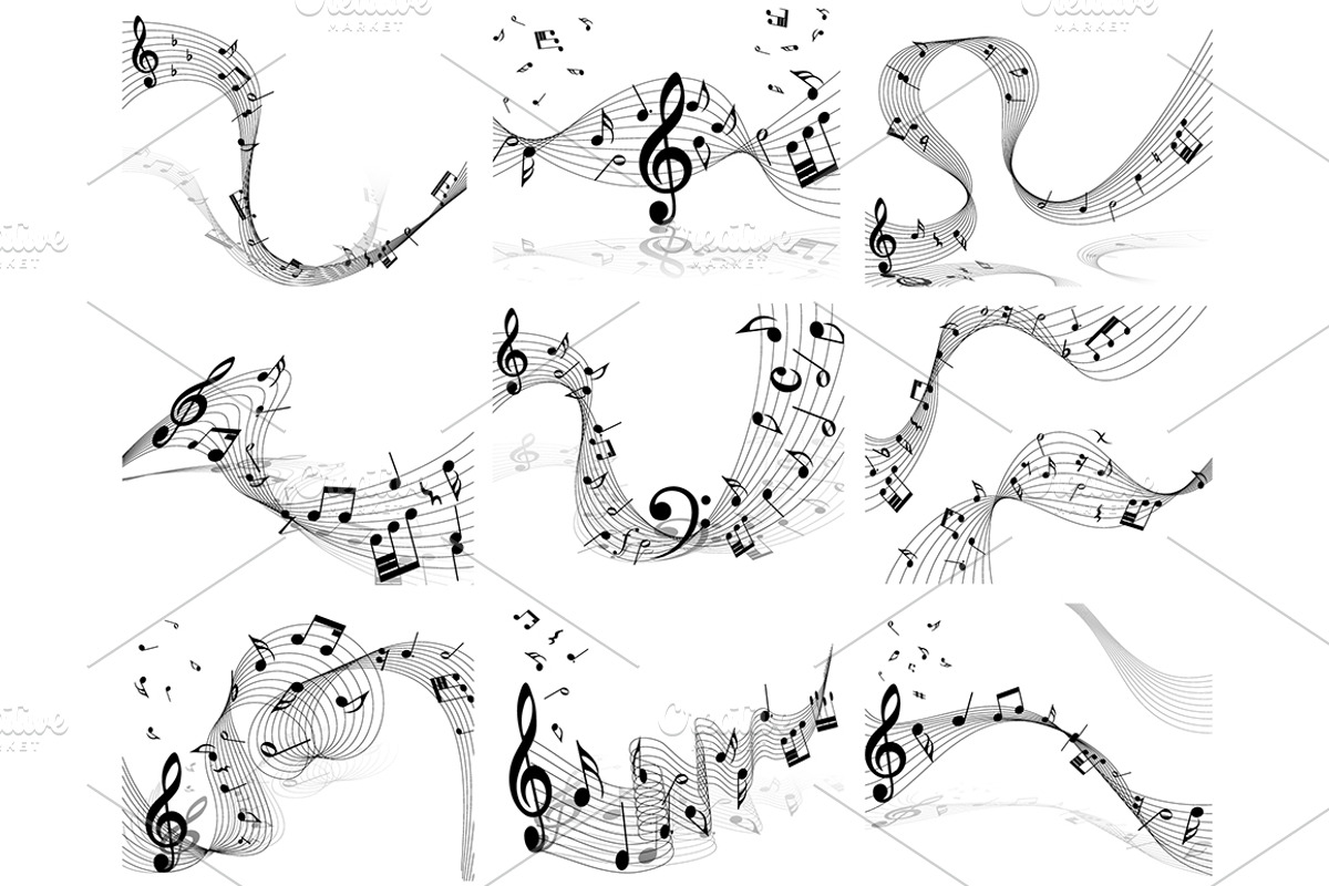 99 Musical Designs, an Illustration by Pavel Vectors