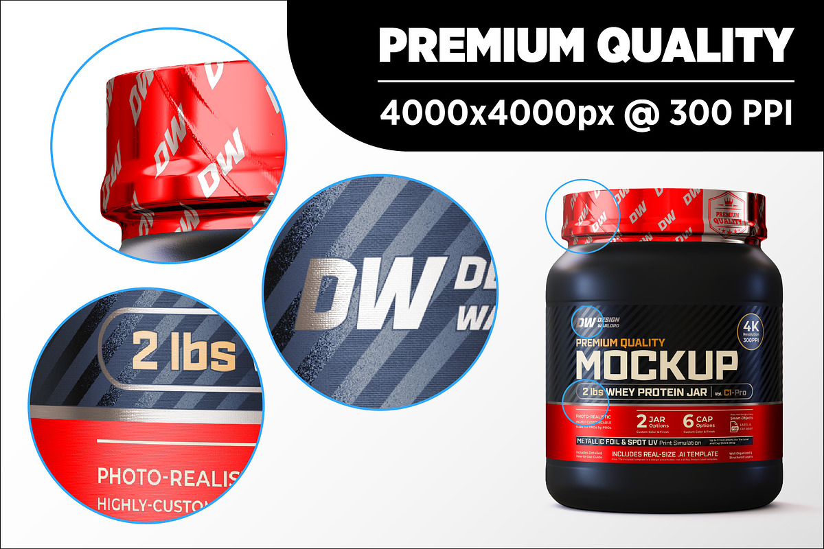 2lb Whey Protein Jar Mockup C1-Pro, a Packaging Mockup by Design Warlord (Photo 12 of 16)