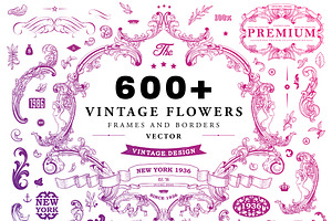 600+ Vintage Frames and Emblems
