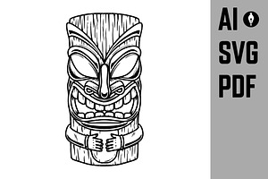 Illustration of Tiki tribal wooden, a Decorative Illustration by Vectorhight