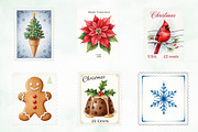 Christmas Postage Stamps PNG, an Illustration by Creative Art (Thumbnail 5 of 8)