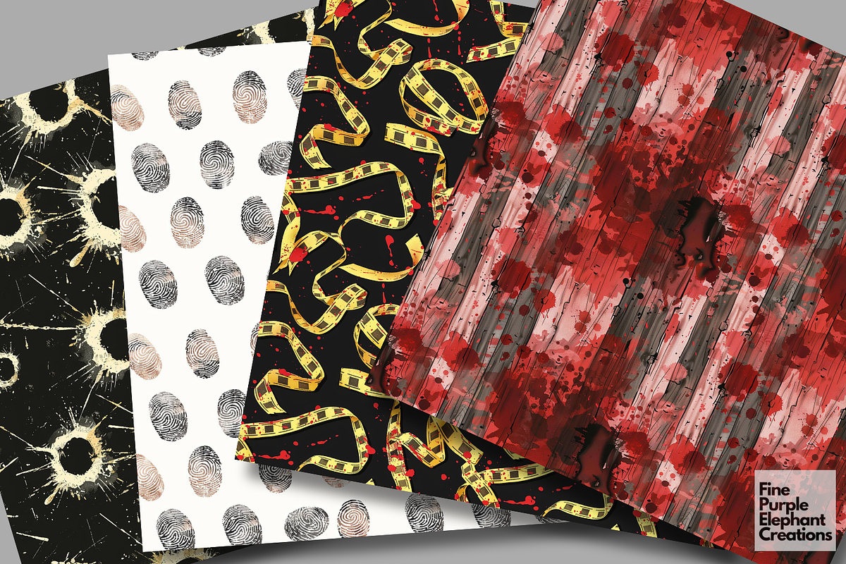 True Crime Detective Blood Halloween, a Pattern Graphic by Fine Purple Elephant (Photo 2 of 5)