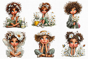 Whimsical Daisy Girl Clipart, an Animal Illustration by Libby Wishes (Thumbnail 2 of 4)