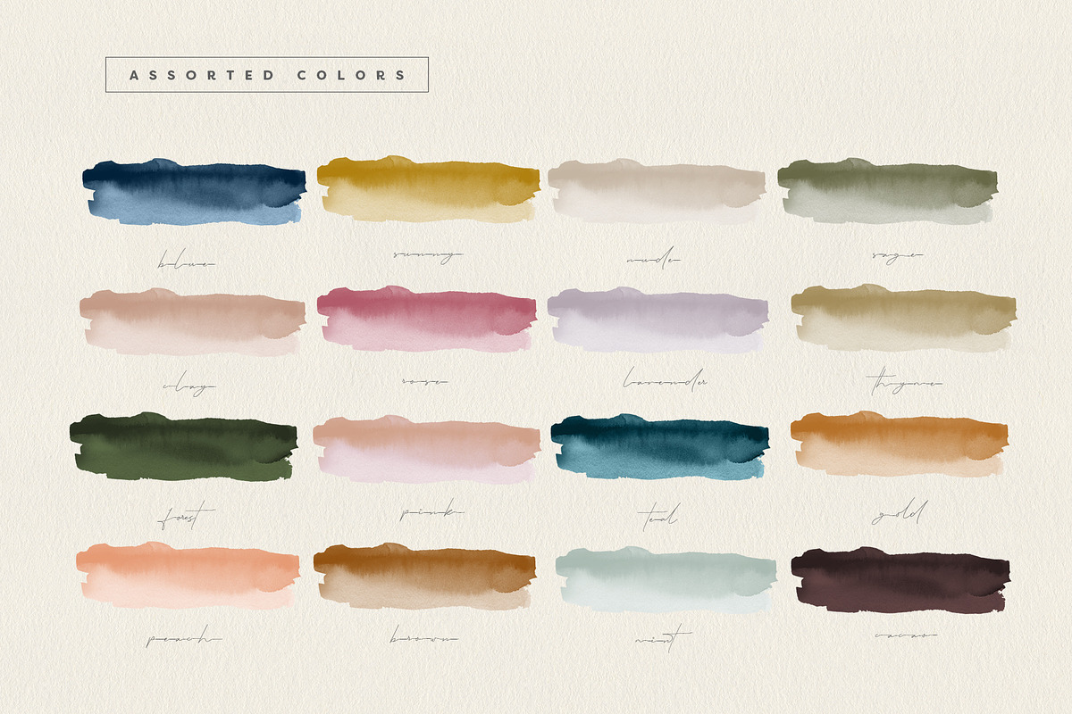 Brush Strokes in 17 Modern Colors, a Texture Graphic by Basia Stryjecka (Photo 10 of 21)