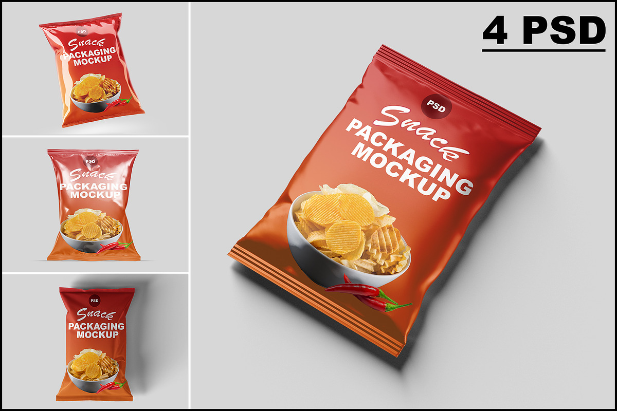 Snack Packaging Mockup, a Product Mockup by Mockupfit (Photo 1 of 9)